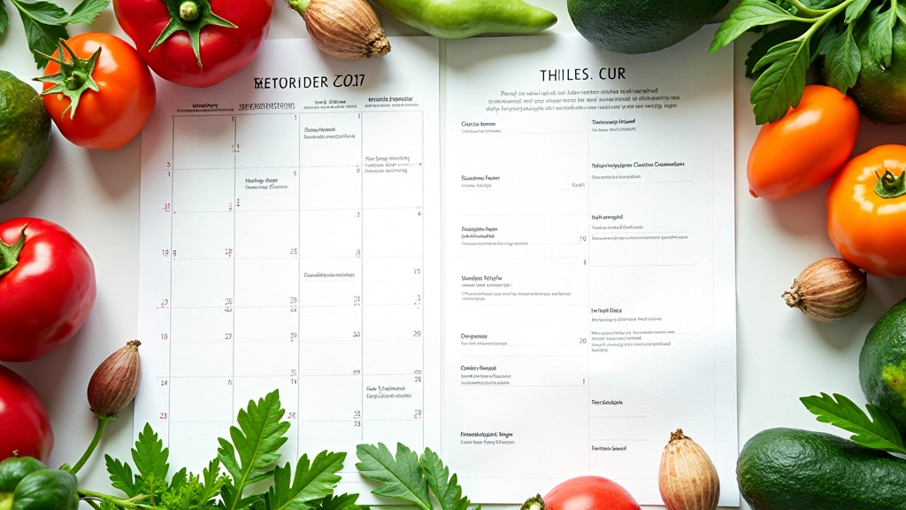 Monthly planting calendar with seasonal vegetables