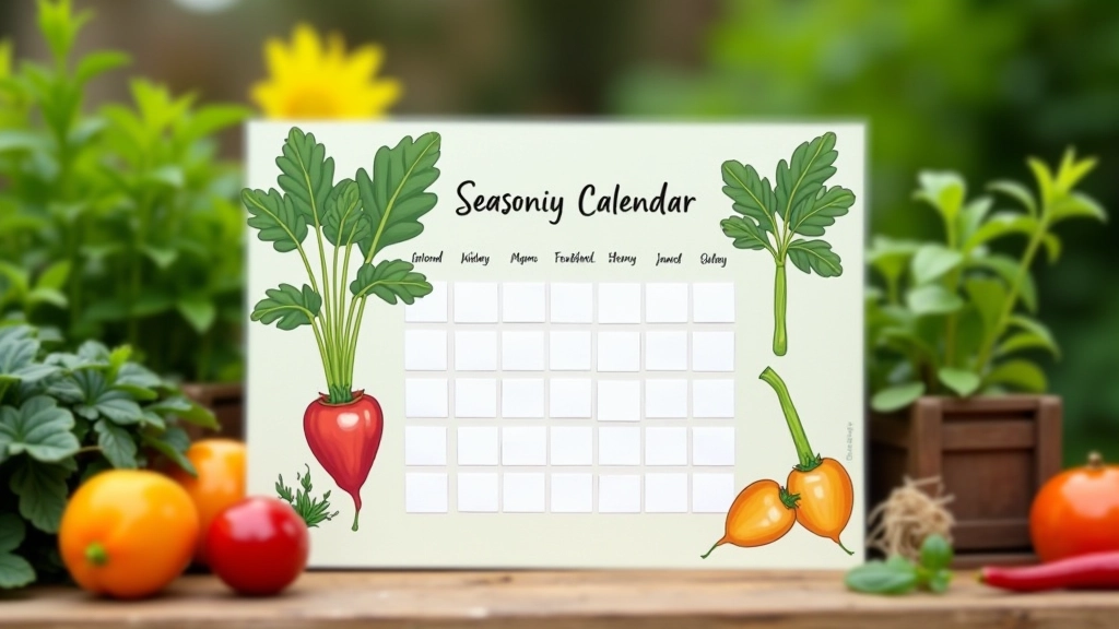 Colorful seasonal planting calendar for UK with months and crop varieties marked